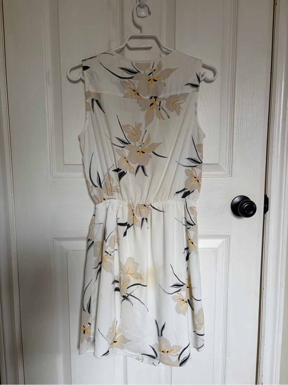 Dynamite Cream Floral V-Neck Drawstring Mini Dress - Picture 3 of 5